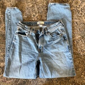Abercrombie curve love straight mid flare jean